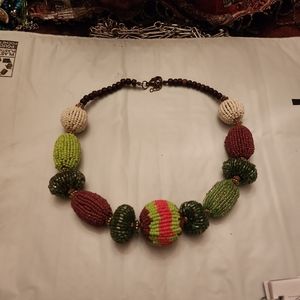 Rd bead ball necklace